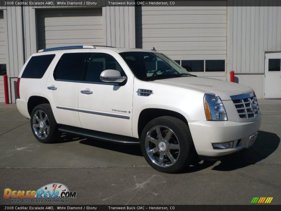 2008 Cadillac Escalade AWD White Diamond / Ebony Photo #1