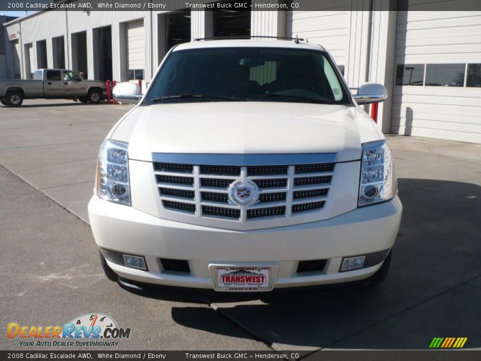 2008 Cadillac Escalade AWD White Diamond / Ebony Photo #2