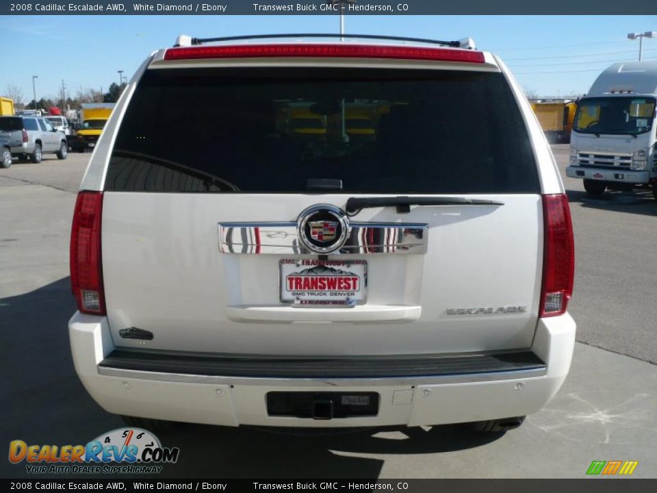 2008 Cadillac Escalade AWD White Diamond / Ebony Photo #5