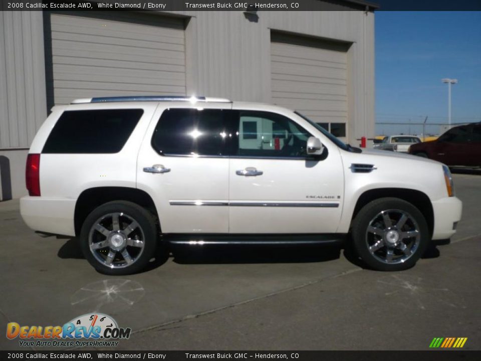 2008 Cadillac Escalade AWD White Diamond / Ebony Photo #6