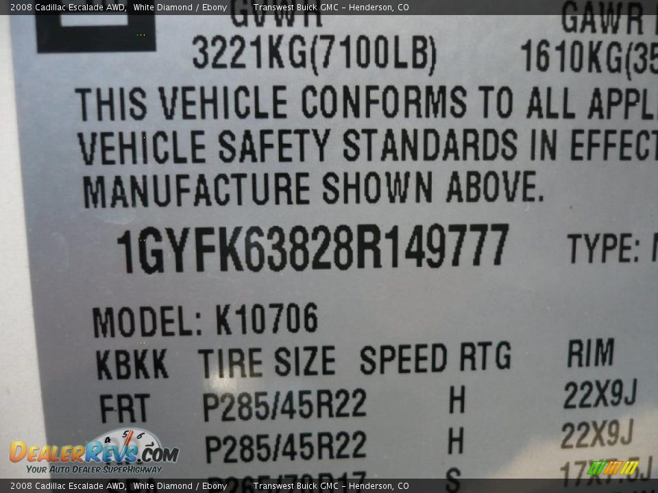 2008 Cadillac Escalade AWD White Diamond / Ebony Photo #28