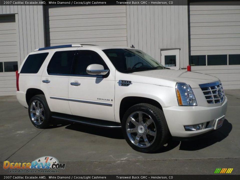 2007 Cadillac Escalade AWD White Diamond / Cocoa/Light Cashmere Photo #1