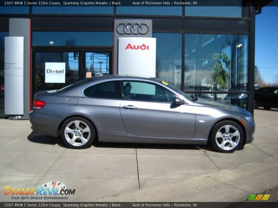 2007 BMW 3 Series 328xi Coupe Sparkling Graphite Metallic / Black Photo #7