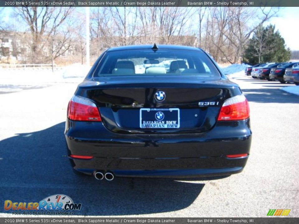 2010 BMW 5 Series 535i xDrive Sedan Black Sapphire Metallic / Cream Beige Dakota Leather Photo #4