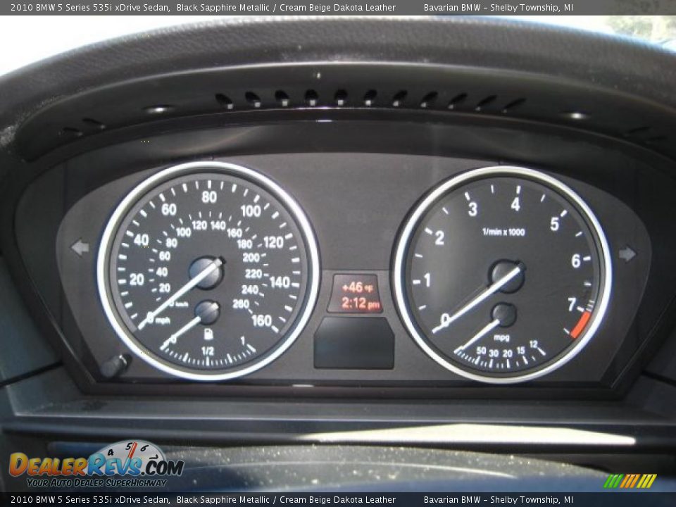 2010 BMW 5 Series 535i xDrive Sedan Black Sapphire Metallic / Cream Beige Dakota Leather Photo #17