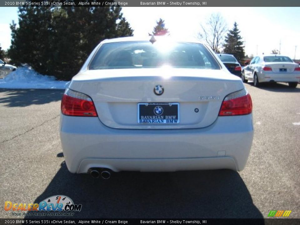 2010 BMW 5 Series 535i xDrive Sedan Alpine White / Cream Beige Photo #4