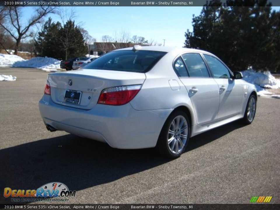 2010 BMW 5 Series 535i xDrive Sedan Alpine White / Cream Beige Photo #5