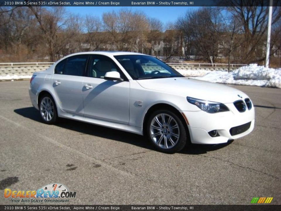 2010 BMW 5 Series 535i xDrive Sedan Alpine White / Cream Beige Photo #7