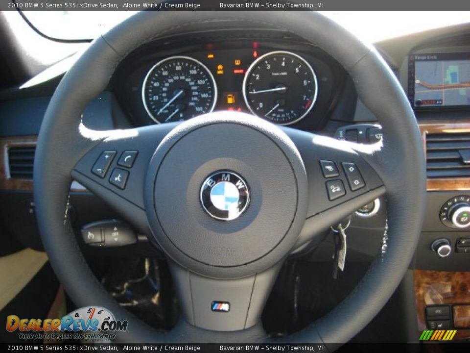 2010 BMW 5 Series 535i xDrive Sedan Alpine White / Cream Beige Photo #16