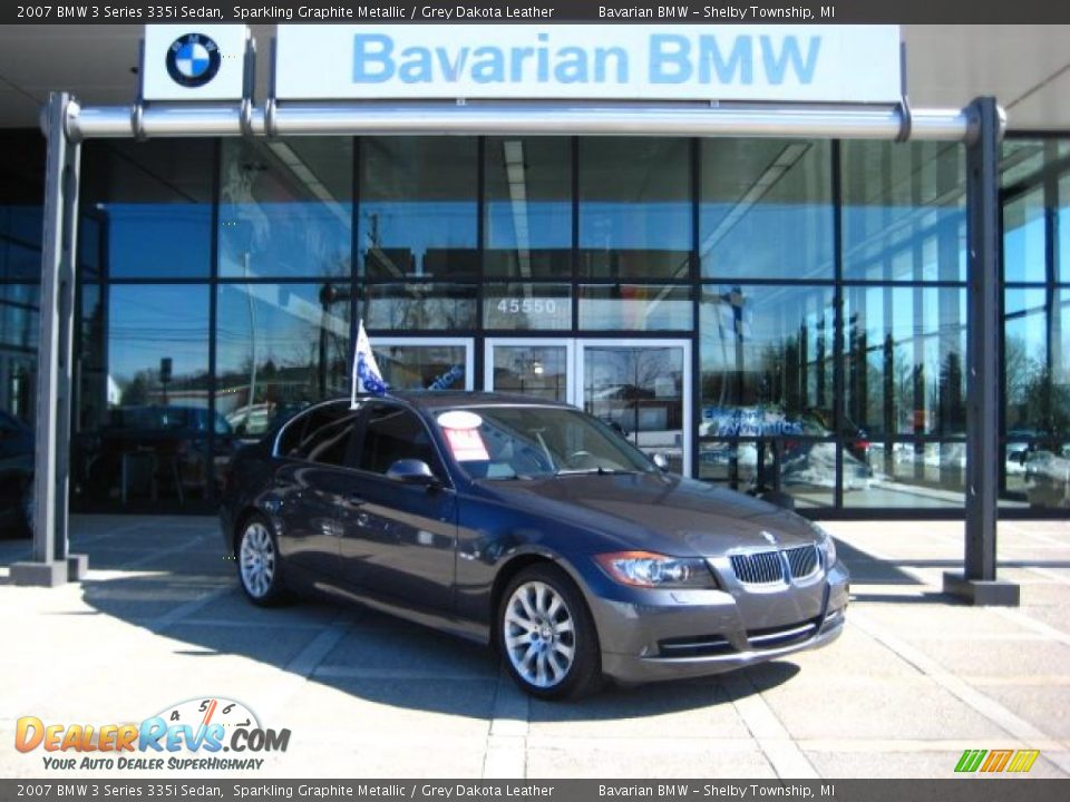 2007 BMW 3 Series 335i Sedan Sparkling Graphite Metallic / Grey Dakota Leather Photo #2