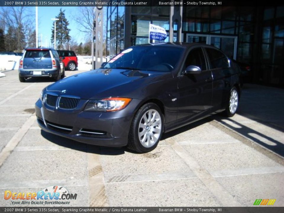 2007 BMW 3 Series 335i Sedan Sparkling Graphite Metallic / Grey Dakota Leather Photo #4