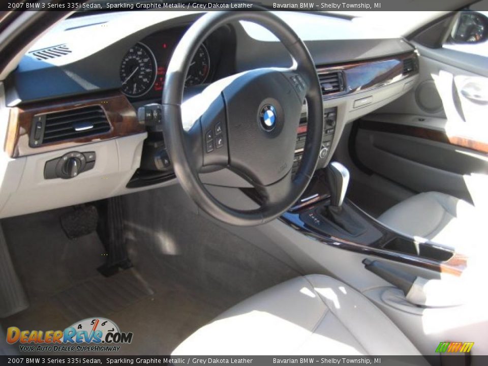 2007 BMW 3 Series 335i Sedan Sparkling Graphite Metallic / Grey Dakota Leather Photo #13