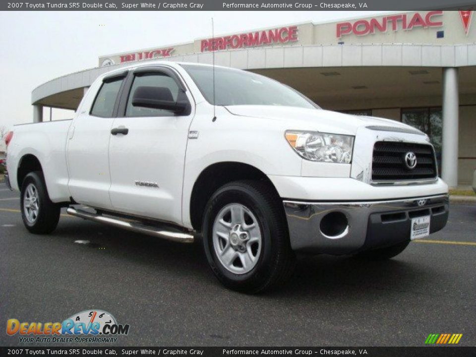 2007 Toyota Tundra SR5 Double Cab Super White / Graphite Gray Photo #8