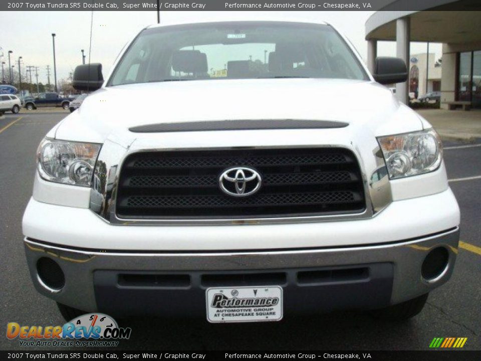 2007 Toyota Tundra SR5 Double Cab Super White / Graphite Gray Photo #9