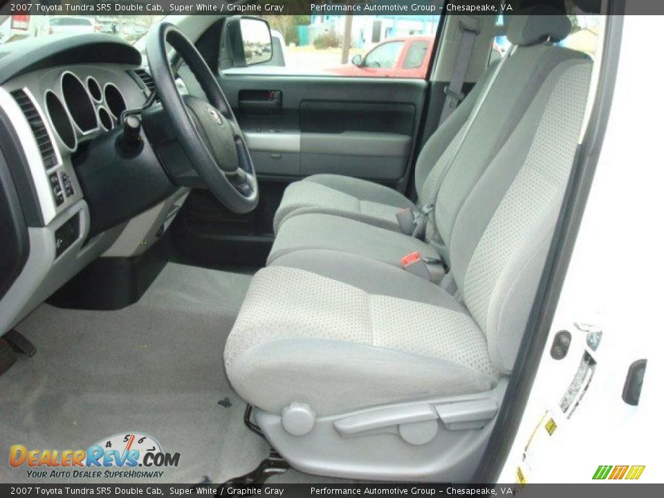 2007 Toyota Tundra SR5 Double Cab Super White / Graphite Gray Photo #10