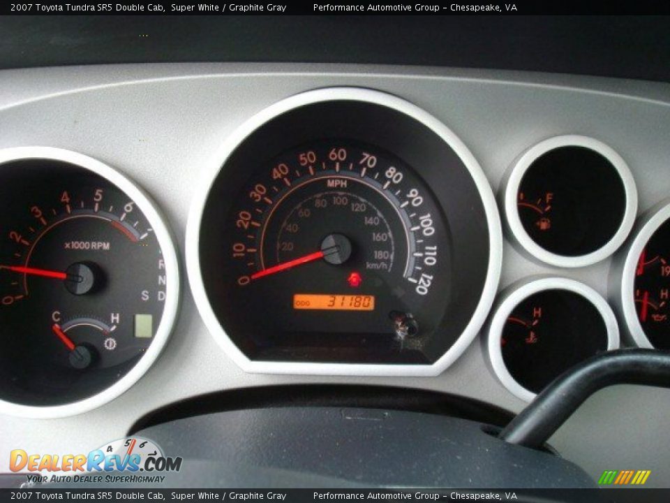 2007 Toyota Tundra SR5 Double Cab Super White / Graphite Gray Photo #23