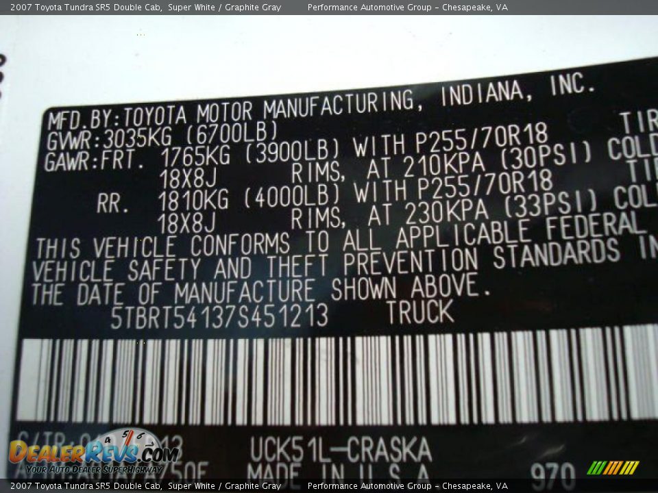 2007 Toyota Tundra SR5 Double Cab Super White / Graphite Gray Photo #29