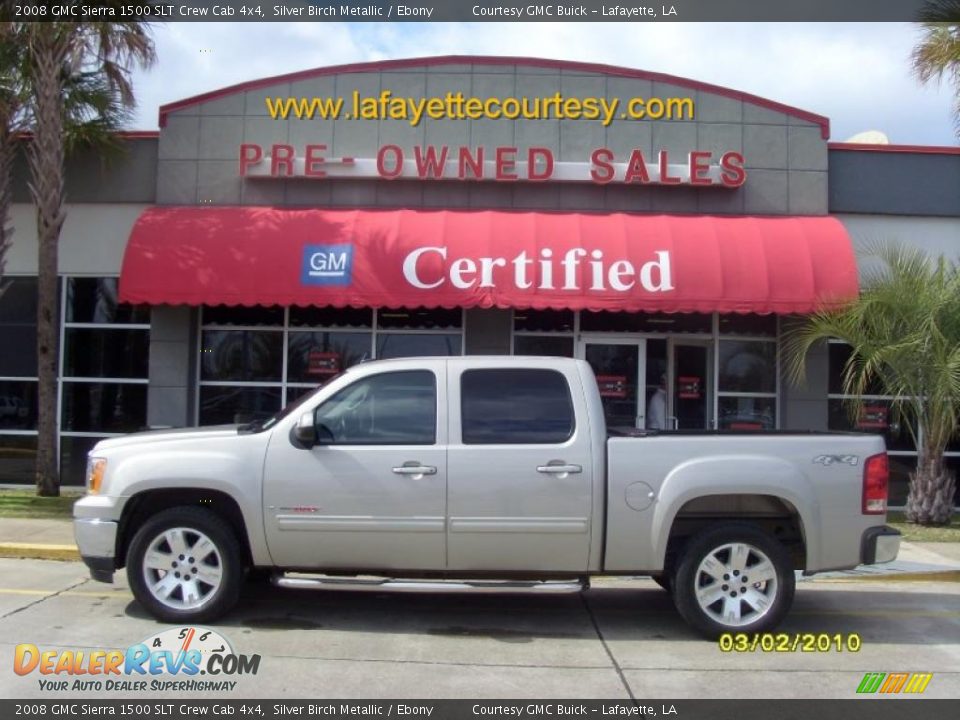 2008 GMC Sierra 1500 SLT Crew Cab 4x4 Silver Birch Metallic / Ebony Photo #1