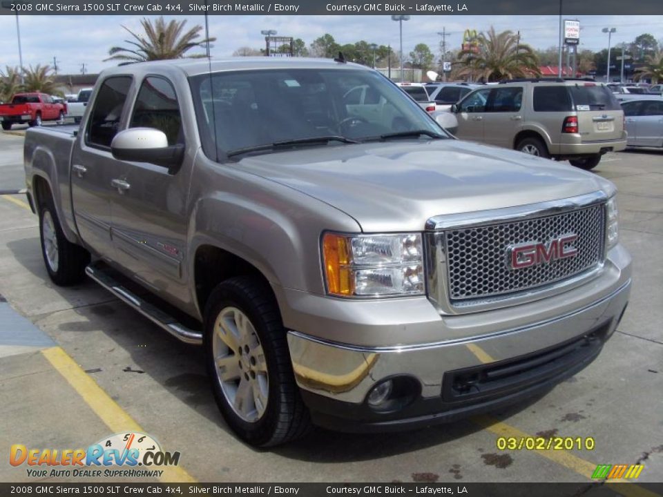 2008 GMC Sierra 1500 SLT Crew Cab 4x4 Silver Birch Metallic / Ebony Photo #6