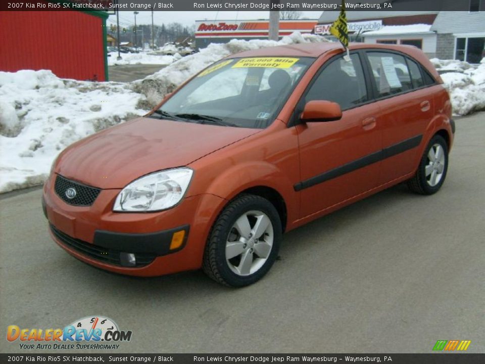 2007 Kia Rio Rio5 SX Hatchback Sunset Orange / Black Photo #1