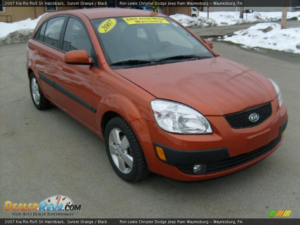 2007 Kia Rio Rio5 SX Hatchback Sunset Orange / Black Photo #6