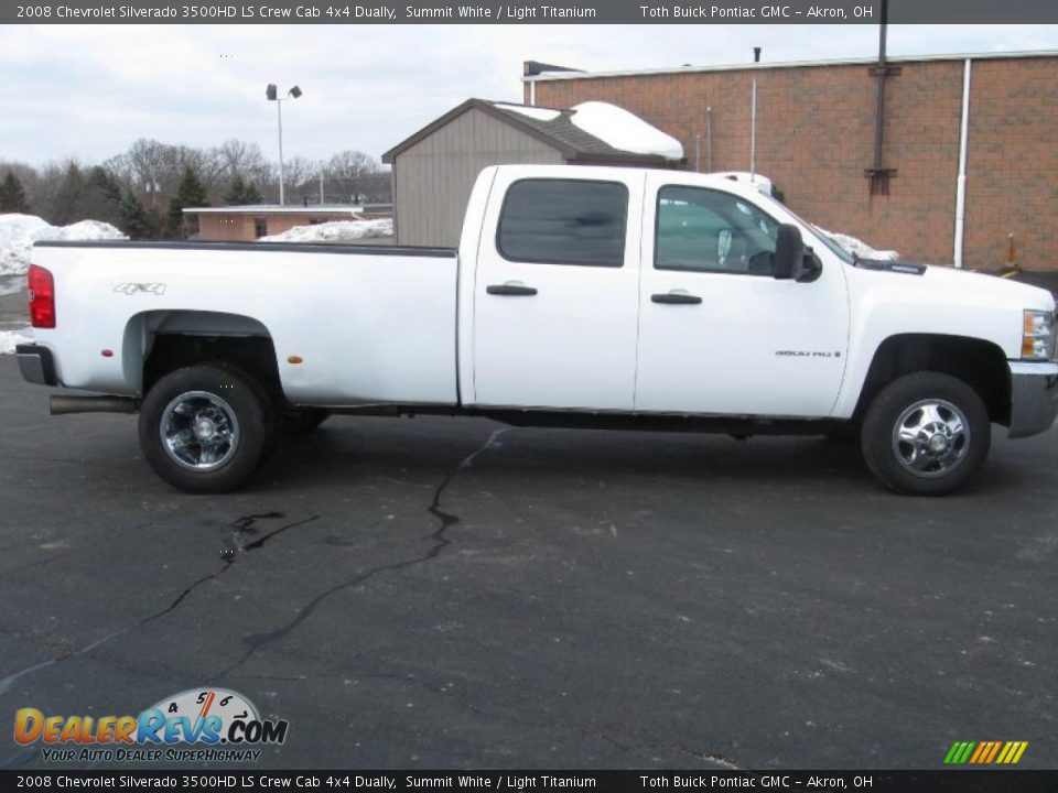 2008 Chevrolet Silverado 3500HD LS Crew Cab 4x4 Dually Summit White / Light Titanium Photo #2