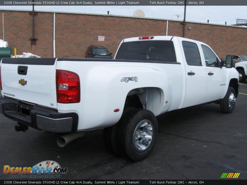 2008 Chevrolet Silverado 3500HD LS Crew Cab 4x4 Dually Summit White / Light Titanium Photo #3
