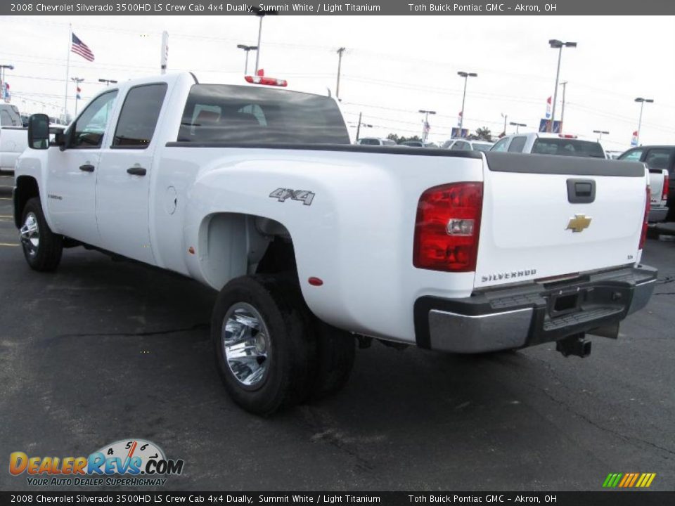 2008 Chevrolet Silverado 3500HD LS Crew Cab 4x4 Dually Summit White / Light Titanium Photo #4