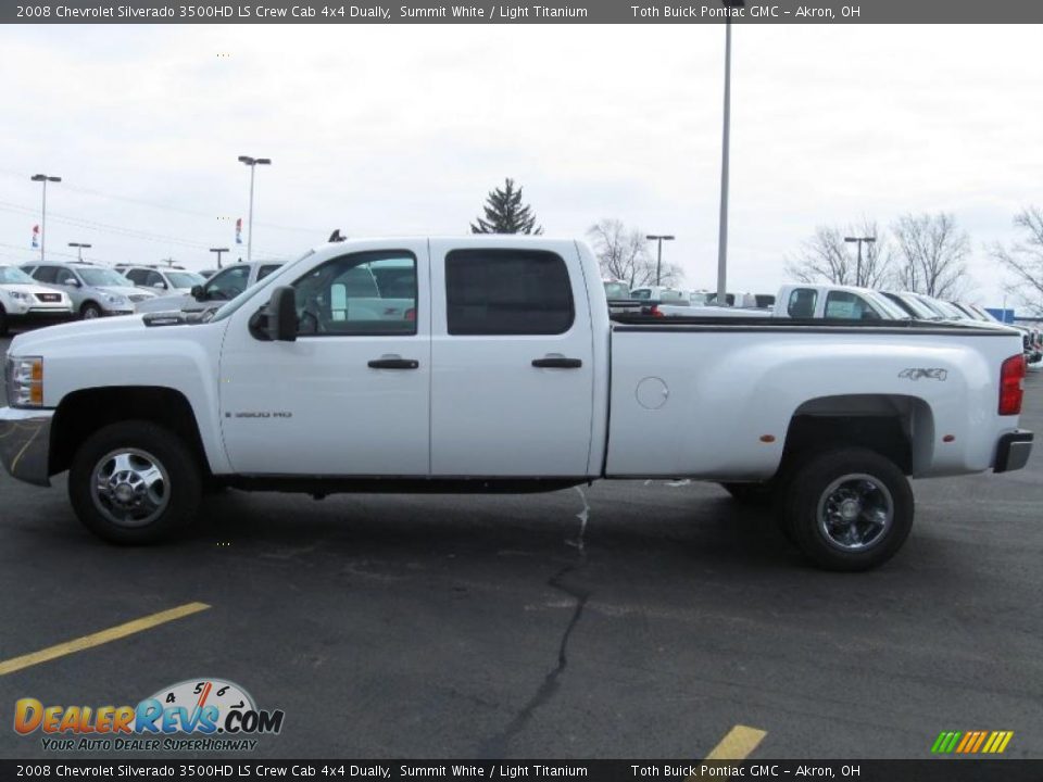 2008 Chevrolet Silverado 3500HD LS Crew Cab 4x4 Dually Summit White / Light Titanium Photo #5