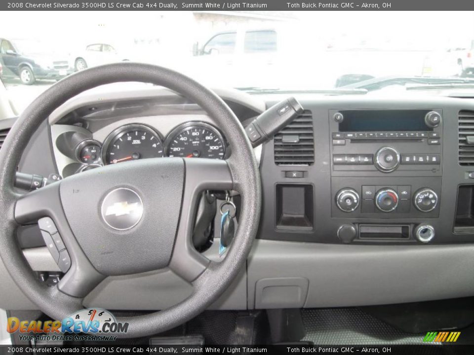 2008 Chevrolet Silverado 3500HD LS Crew Cab 4x4 Dually Summit White / Light Titanium Photo #10