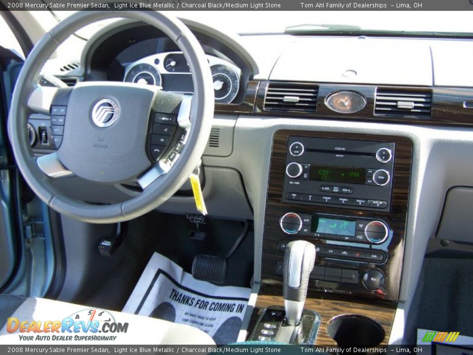 2008 Mercury Sable Premier Sedan Light Ice Blue Metallic / Charcoal Black/Medium Light Stone Photo #16
