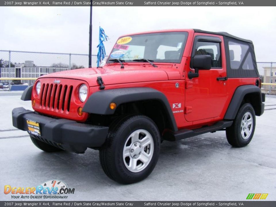 2007 Jeep Wrangler X 4x4 Flame Red / Dark Slate Gray/Medium Slate Gray Photo #1