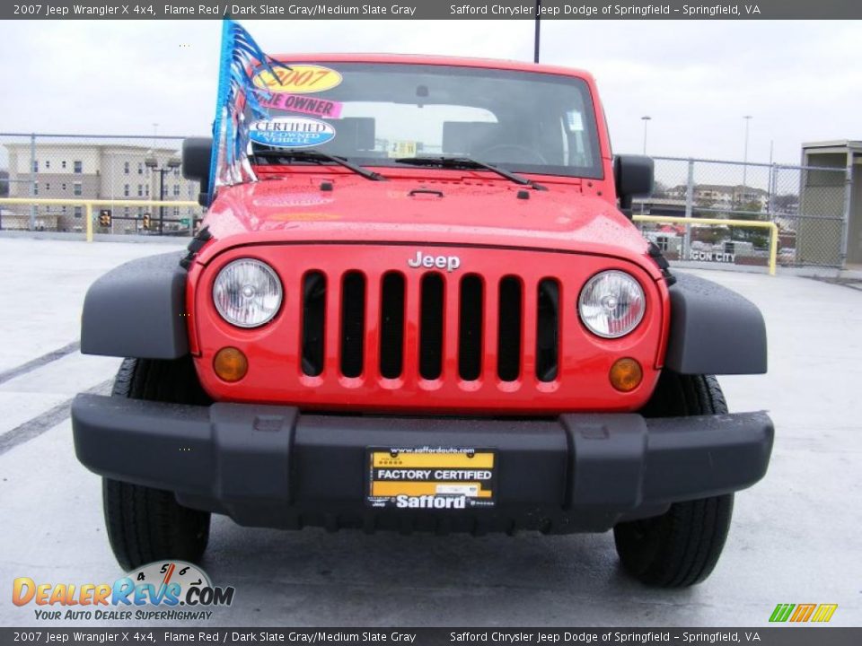 2007 Jeep Wrangler X 4x4 Flame Red / Dark Slate Gray/Medium Slate Gray Photo #2