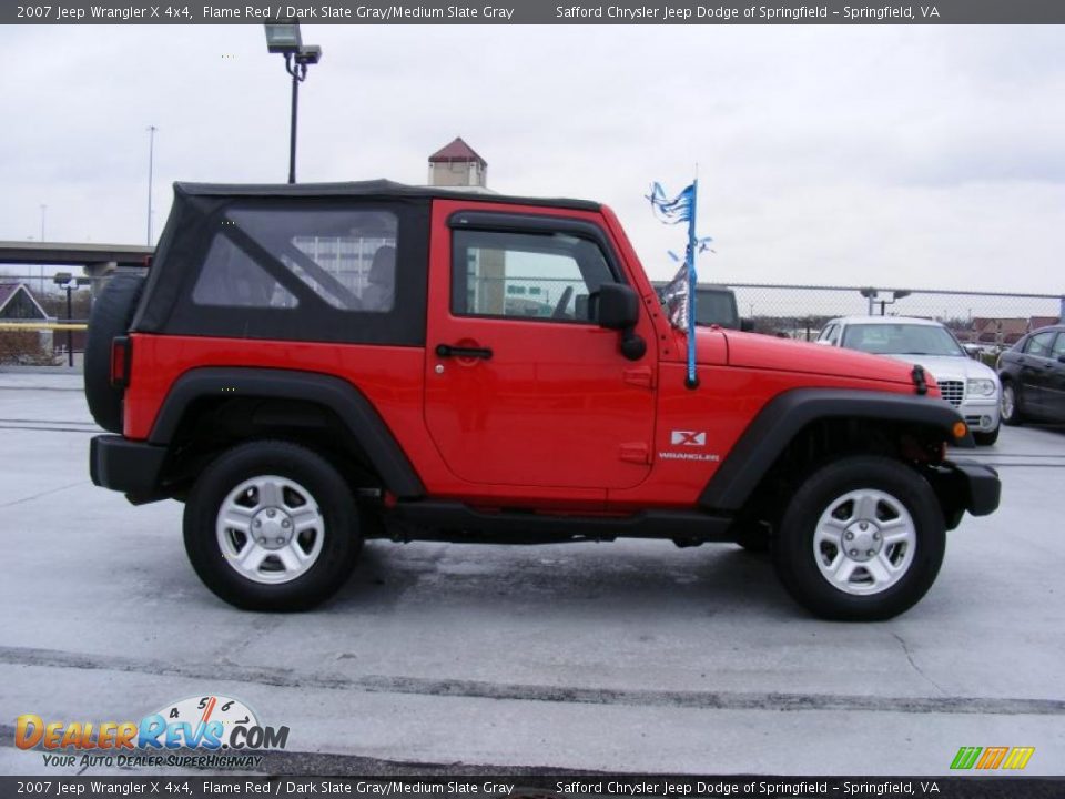 2007 Jeep Wrangler X 4x4 Flame Red / Dark Slate Gray/Medium Slate Gray Photo #4