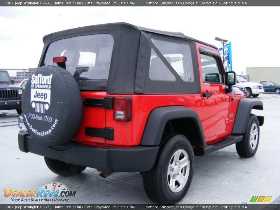 2007 Jeep Wrangler X 4x4 Flame Red / Dark Slate Gray/Medium Slate Gray Photo #5
