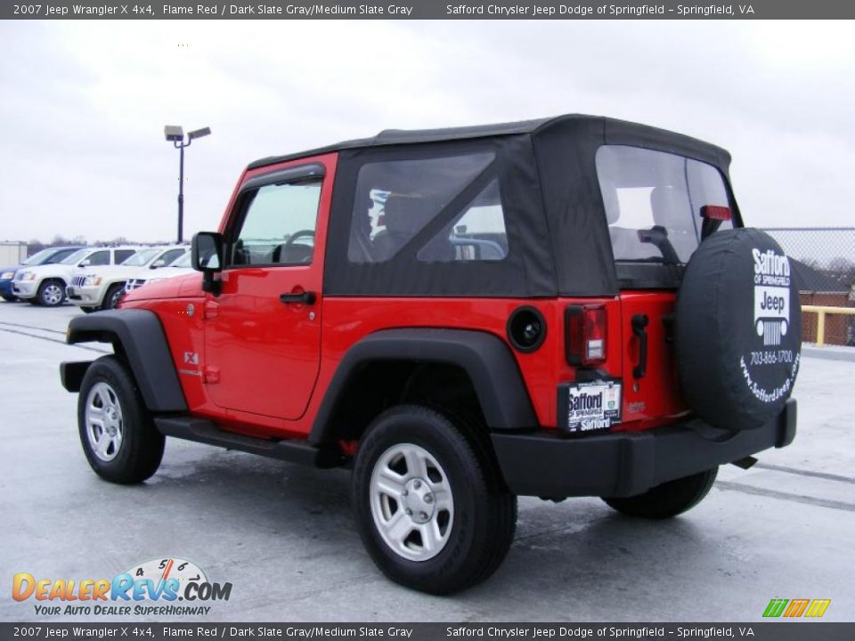 2007 Jeep Wrangler X 4x4 Flame Red / Dark Slate Gray/Medium Slate Gray Photo #7