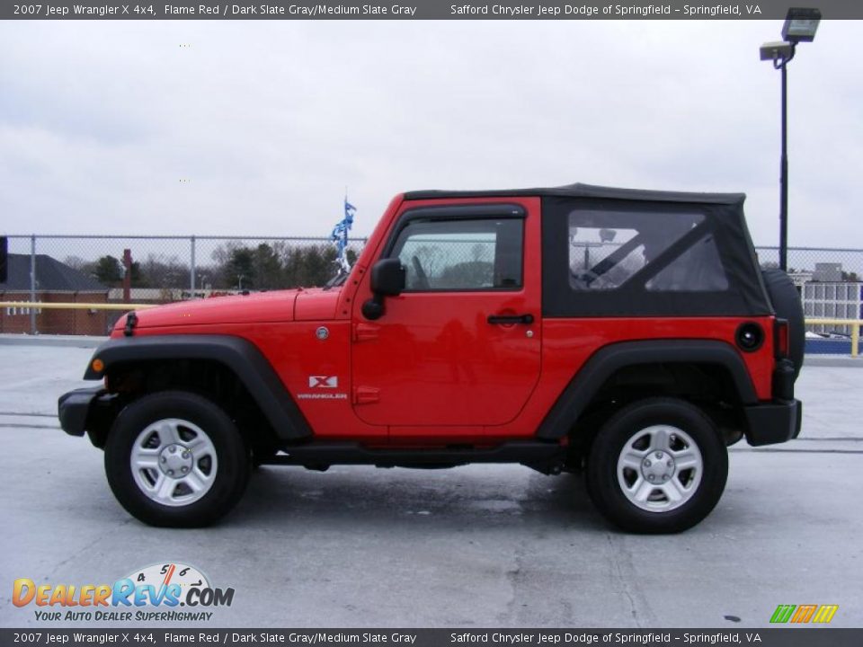 2007 Jeep Wrangler X 4x4 Flame Red / Dark Slate Gray/Medium Slate Gray Photo #8