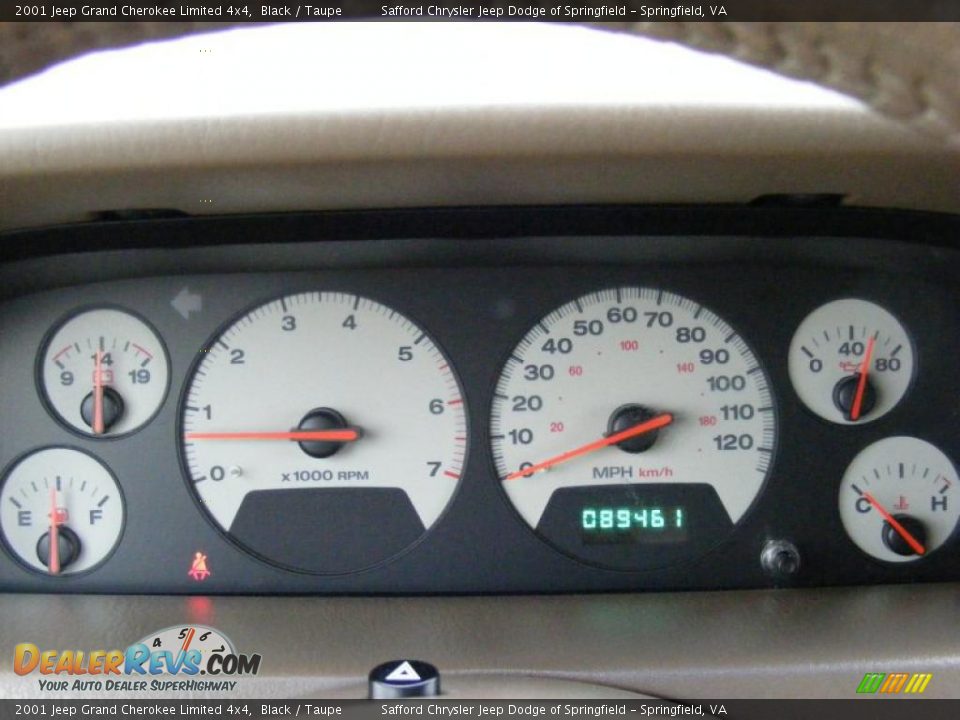 2001 Jeep Grand Cherokee Limited 4x4 Black / Taupe Photo #9