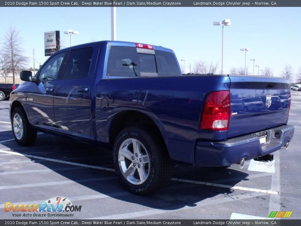 2010 Dodge Ram 1500 Sport Crew Cab Deep Water Blue Pearl / Dark Slate/Medium Graystone Photo #2