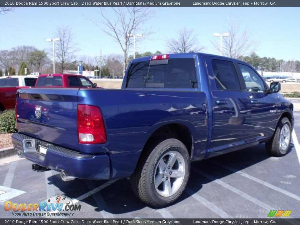 2010 Dodge Ram 1500 Sport Crew Cab Deep Water Blue Pearl / Dark Slate/Medium Graystone Photo #3