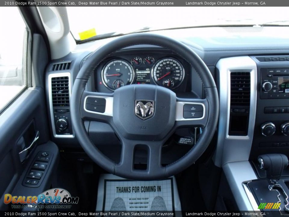 2010 Dodge Ram 1500 Sport Crew Cab Deep Water Blue Pearl / Dark Slate/Medium Graystone Photo #12