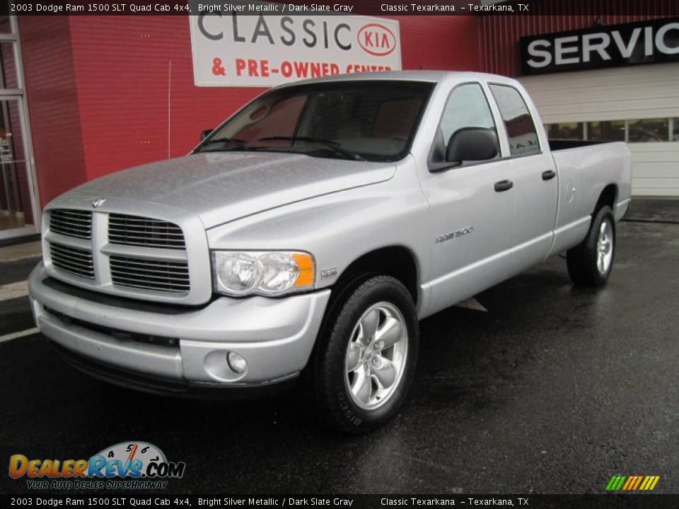 2003 Dodge Ram 1500 SLT Quad Cab 4x4 Bright Silver Metallic / Dark Slate Gray Photo #1