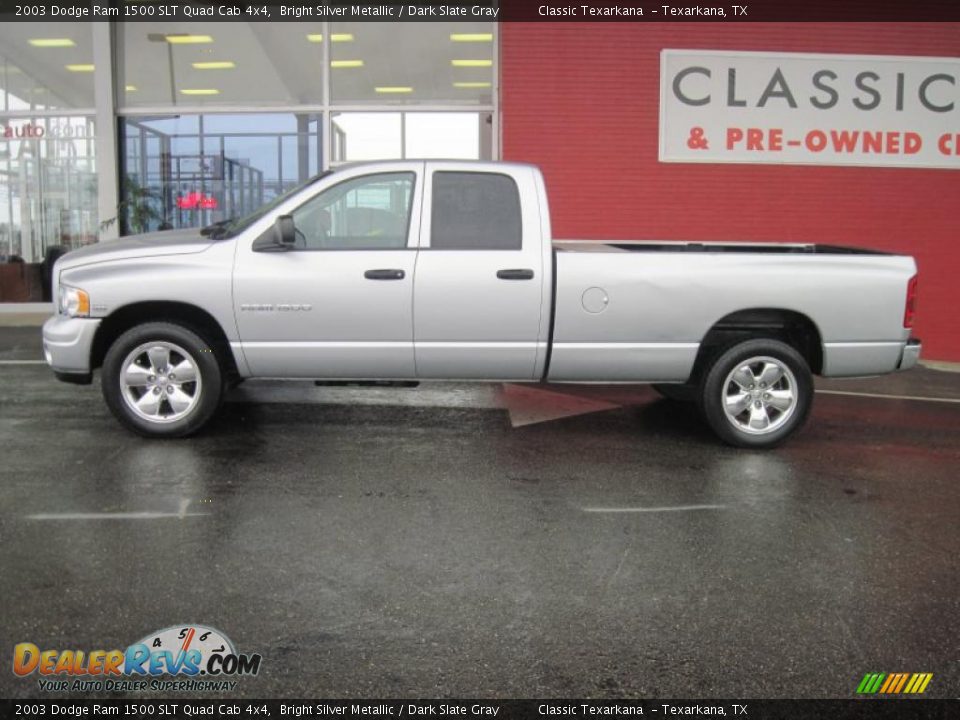 2003 Dodge Ram 1500 SLT Quad Cab 4x4 Bright Silver Metallic / Dark Slate Gray Photo #3