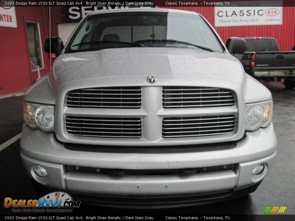 2003 Dodge Ram 1500 SLT Quad Cab 4x4 Bright Silver Metallic / Dark Slate Gray Photo #5