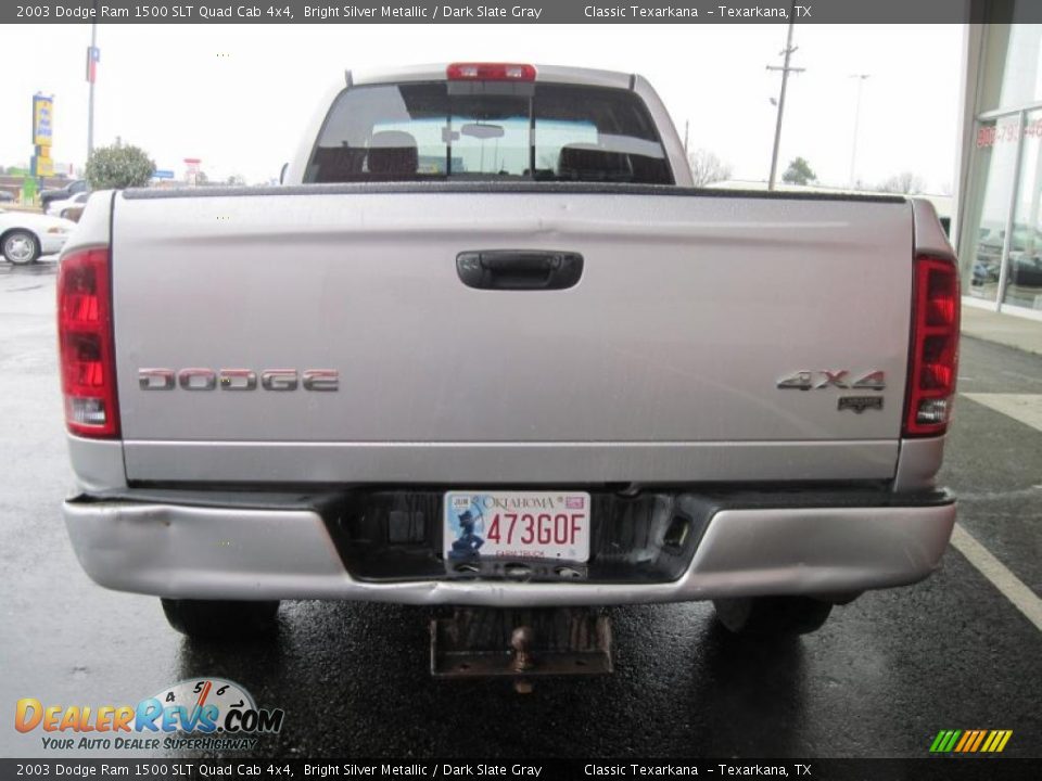 2003 Dodge Ram 1500 SLT Quad Cab 4x4 Bright Silver Metallic / Dark Slate Gray Photo #6