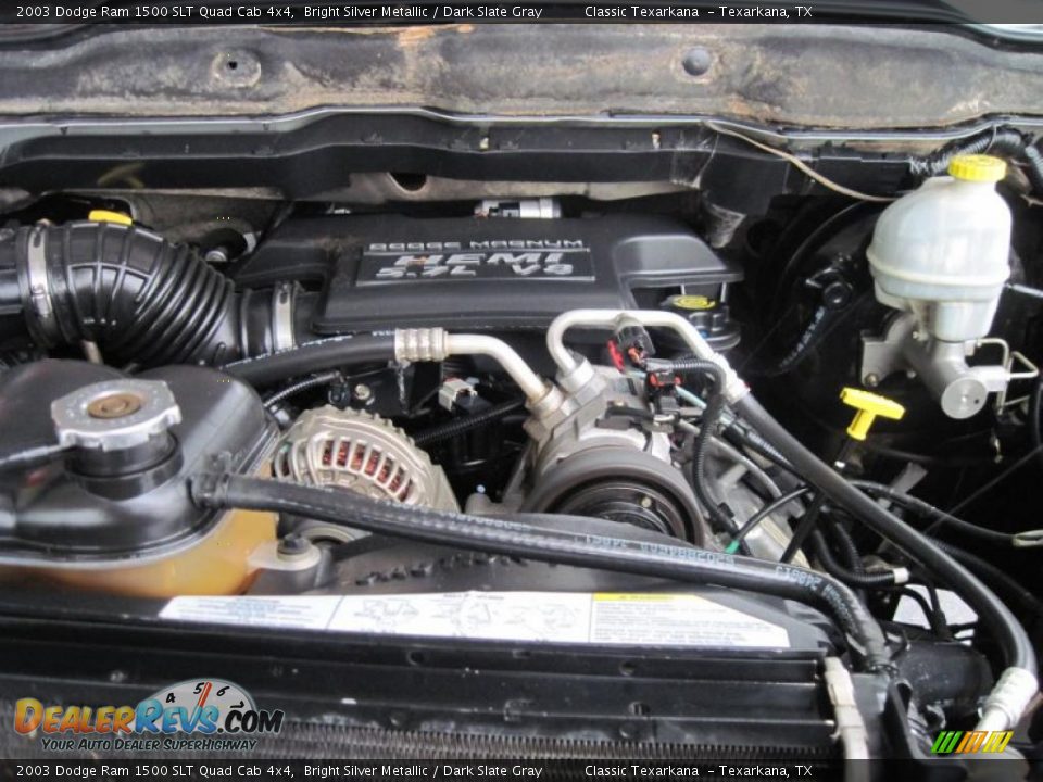 2003 Dodge Ram 1500 SLT Quad Cab 4x4 Bright Silver Metallic / Dark Slate Gray Photo #14