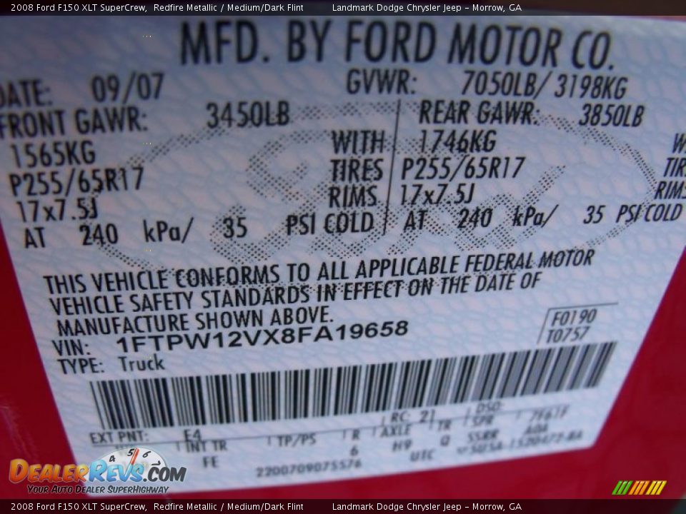 2008 Ford F150 XLT SuperCrew Redfire Metallic / Medium/Dark Flint Photo #29