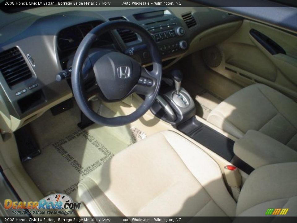 2008 Honda Civic LX Sedan Borrego Beige Metallic / Ivory Photo #9