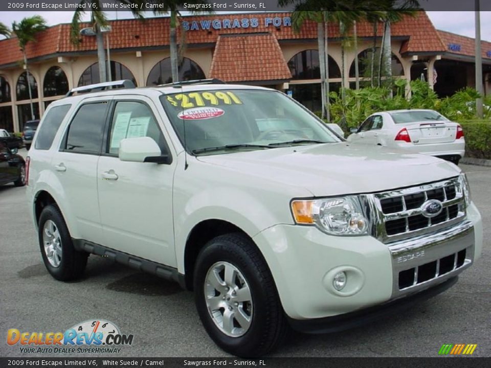 2009 Ford Escape Limited V6 White Suede / Camel Photo #1