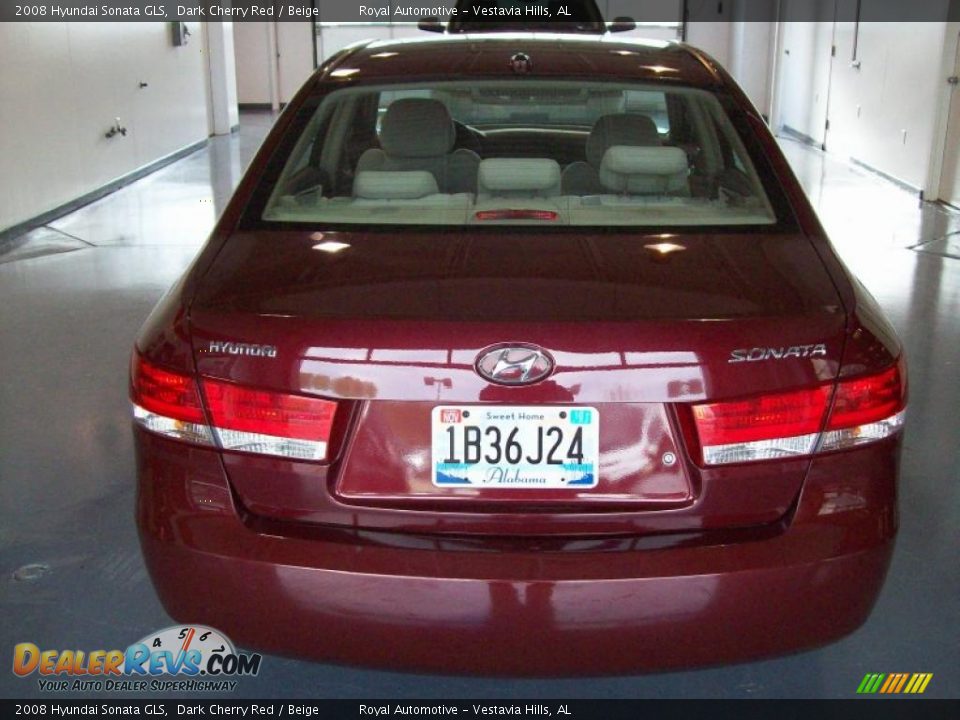 2008 Hyundai Sonata GLS Dark Cherry Red / Beige Photo #5